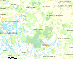 Map commune FR insee code 36232